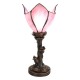 Tiffany bordlampe Blomst lyserød H32cm