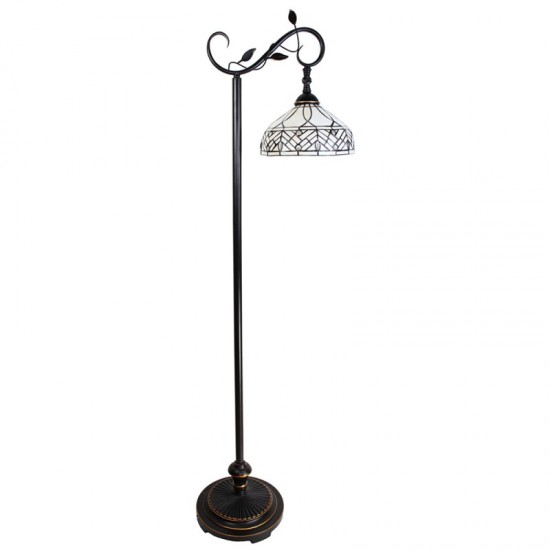 Tiffany gulvlampe Brun-hvid H152cm