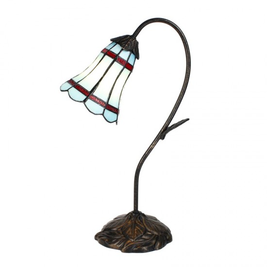 Tiffany bordlampe blå-hvid H48cm