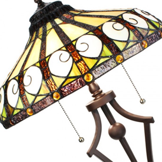 Tiffany  bordlampe til 2 pærer Ø41xH64cm