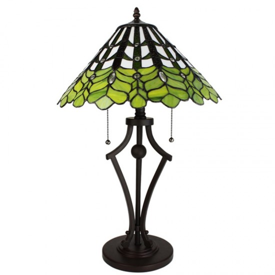 Tiffany bordlampe Ø41xH62cm til 2 pærer