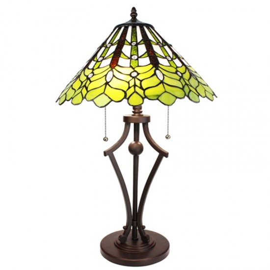 Tiffany bordlampe Ø41xH62cm til 2 pærer