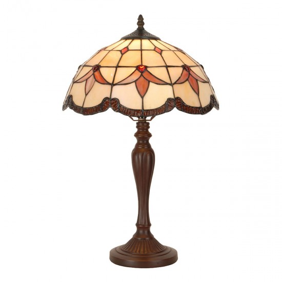 Bordlampe Tiffany Beige Ø35xH53 cm