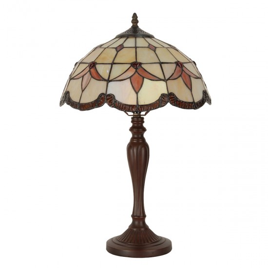 Bordlampe Tiffany Beige Ø35xH53 cm