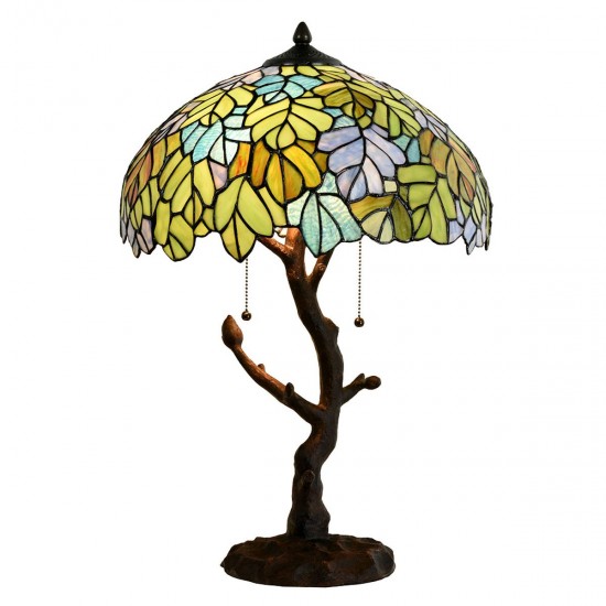 Bordlampe Tiffany Grøn Ø40xH60 cm