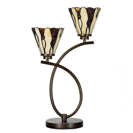 Bordlampe Tiffany Beige 46x28x63 cm 