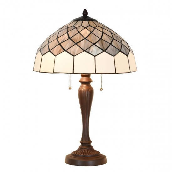 Bordlampe Tiffany Grå Ø40xH58 cm