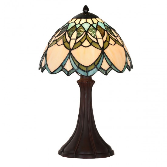 Bordlampe Tiffany Beige Ø25xH42 cm