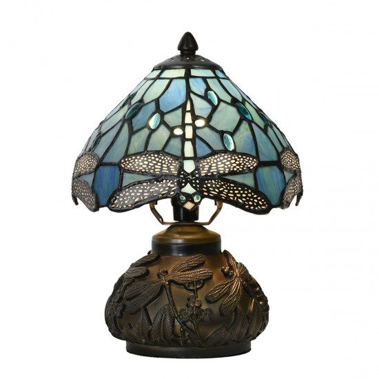 Bordlampe Tiffany Blå Ø20xH28 cm