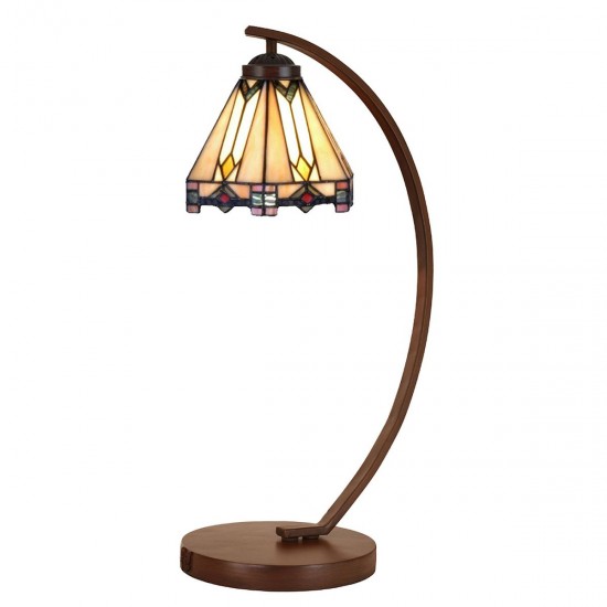 Bordlampe Tiffany Beige Ø20xH57 cm 