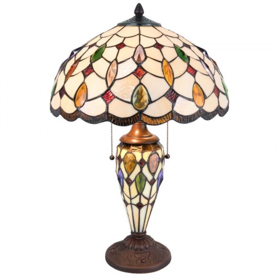 Bordlampe Tiffany skærm 60cm høj