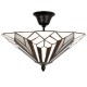 Loftslampe Tiffany hvid kobber nuancer