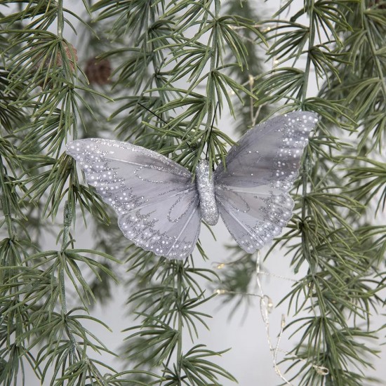 Sommerfugl sølv 11cm