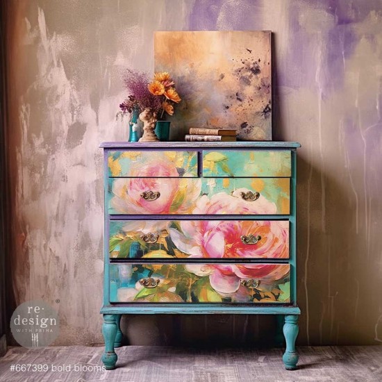 Decoupage Papir - Bold Blooms 59x84 cm