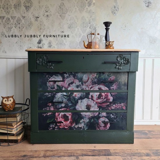 Decoupage Papir - Mossy Roses Delight 59x84 cm