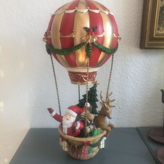 Luftballon med rensdyr og julemand 42 cm