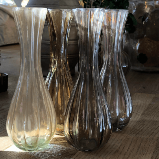 Unika Glas vase 18 cm genbrugsglas Naturens jordfarver