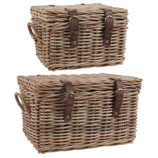 Rattan kuffert 2.sort 40x55cm