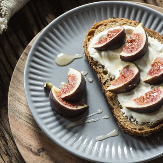 Sæt med 12 Mynte Frokost tallerken French Grey Design - 20% rabat