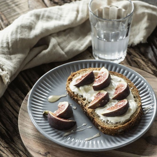 Sæt med 12 Mynte Frokost tallerken French Grey Design - 20% rabat