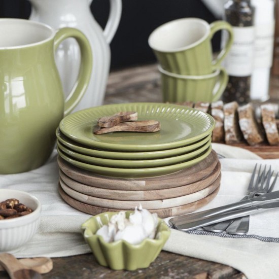 Sæt med 12 Mynte Frokost tallerken Herbal Green Design - 20% rabat