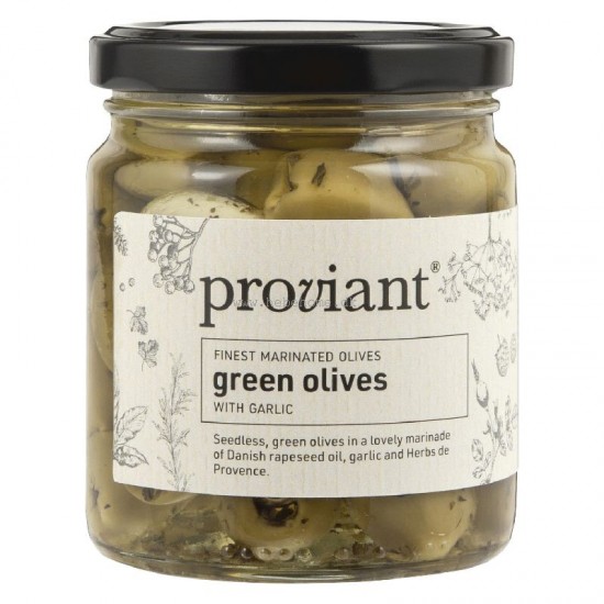 210 gram Oliven grønne m/hvidløg Proviant