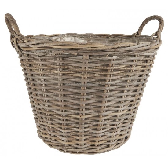 Rattan Kurv rattan med plast indvendigt 47 cm