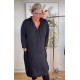 Tunika Kjole sort med V Hals loose fit Str. L/XL