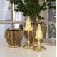 LED Glaslampe guld juletræ 20cm