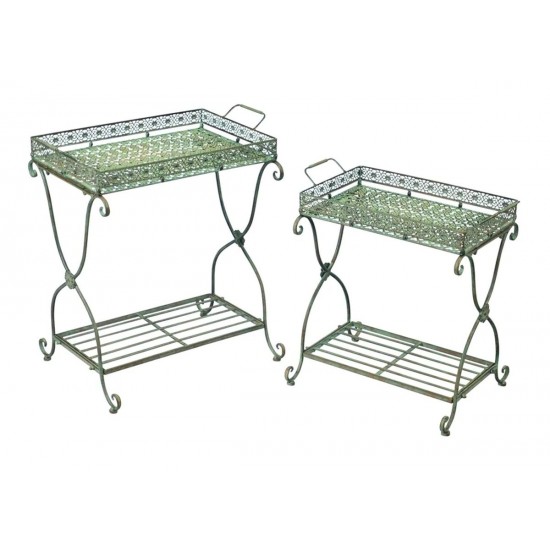 Bakkebord antik brun H51-61cm sæt med 2