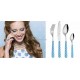 4 dele Bestik til 1 Person Light Blue Polka Dots