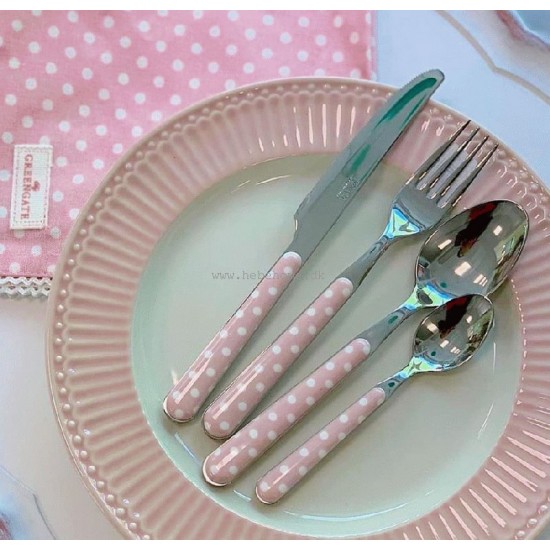 Gratis Palet & 24 dele Bestik til 6 Personer Pale pink Polka Dots