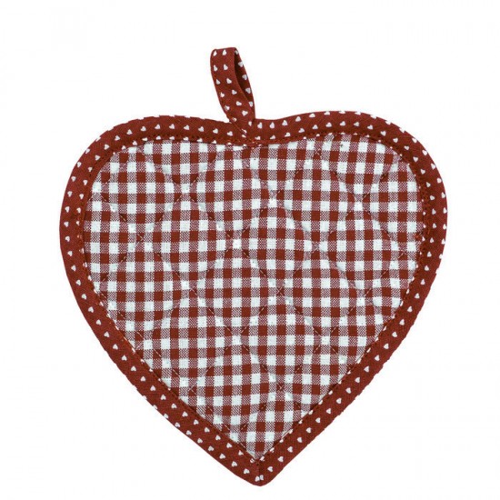 Grydelap Heart Tati rød 20x20cm 1 sæt