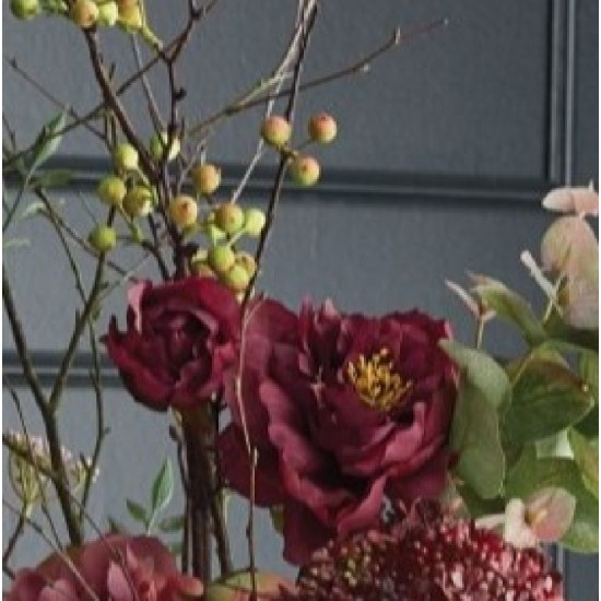 Blomstergren Peony Rose Bordeaux 60 cm - Kunstig Blomst