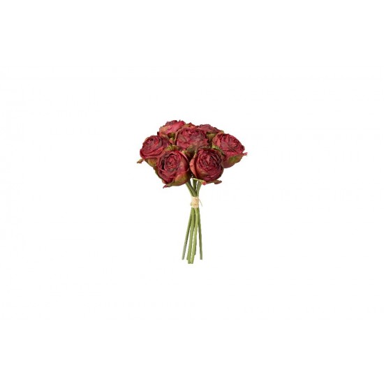 Blomster Buket roser Bordeaux 28 cm - Kunstig Blomst