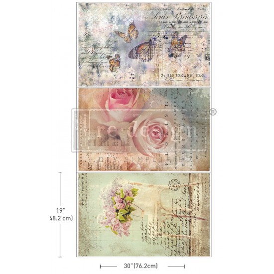 Decoupage Papir - Dreamy delights 3 ark 49.5x76cm