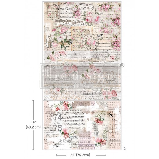 Decoupage Papir - Shabby Chic 3 ark 49.5x76cm