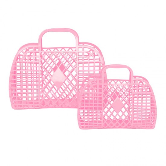 Taske Sun jellies Retro basket large Bubblegum pink