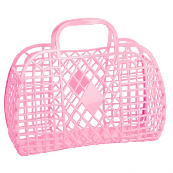 Taske Sun jellies Retro basket large Bubblegum pink