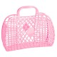 Taske Sun jellies Retro basket large Bubblegum pink