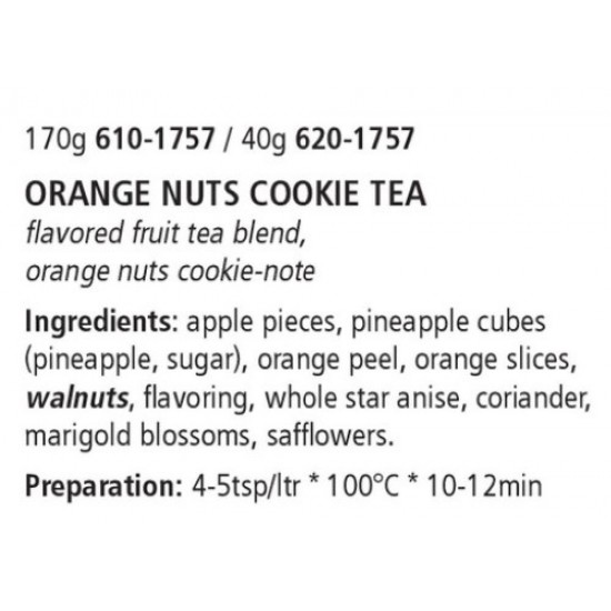 Orange Nuts cookie Tafelgut frugt Te 40 gram